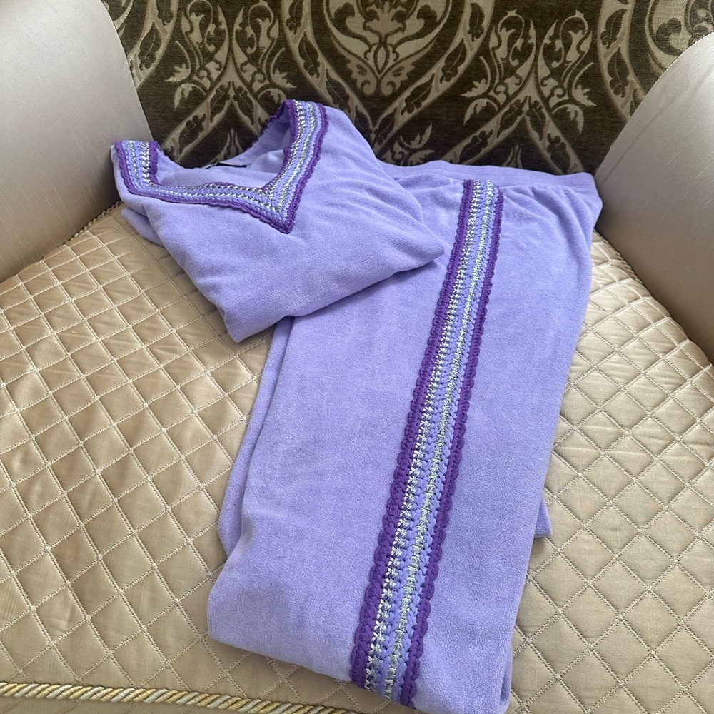 Boston Proper Lavender Terry Two-Piece Set - Picture 3 of 11